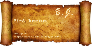 Biró Jusztus névjegykártya